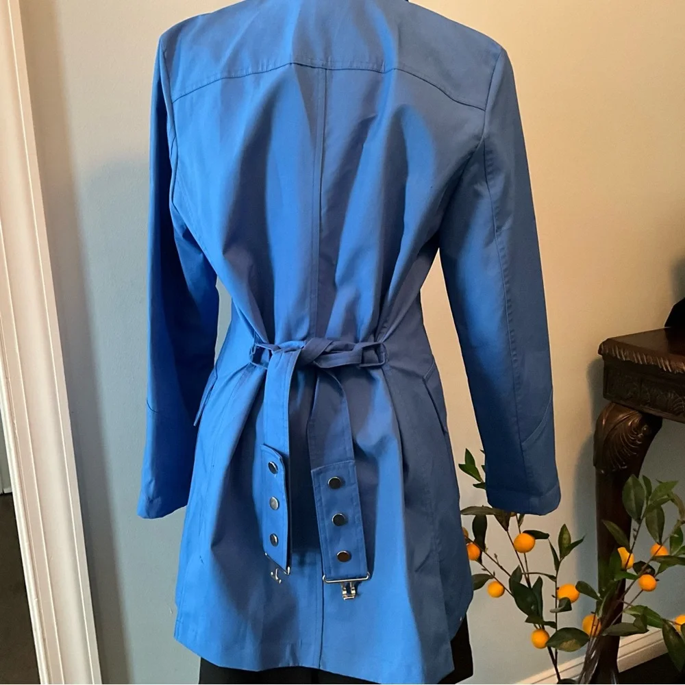 Sz 6-8 NWOT Bright Blue Trench Coat Size 6-8 Style & Co. from Macy’s Cobalt - Picture 4 of 5